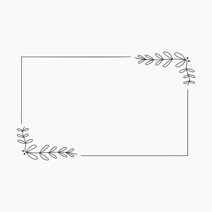 Vector rectangle floral frame element