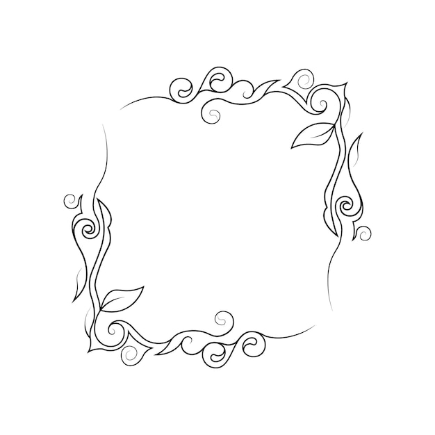 Rectangle Flower Frame floral frame outline vector element