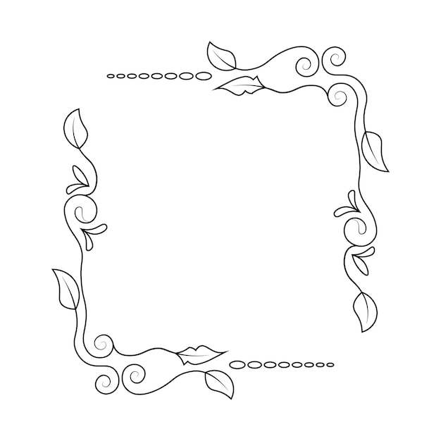 Rectangle flower frame floral frame outline vector element