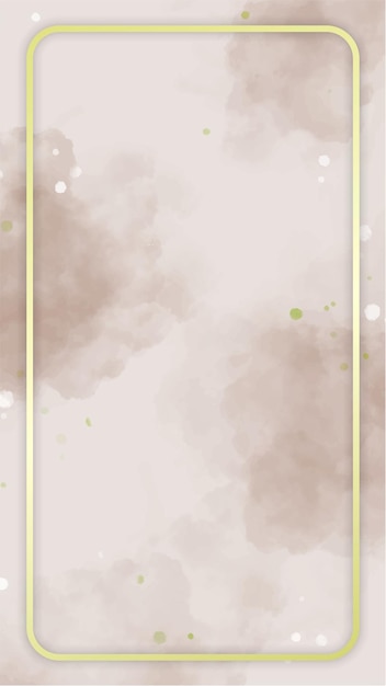 Rectangle frame on abstract watercolor background