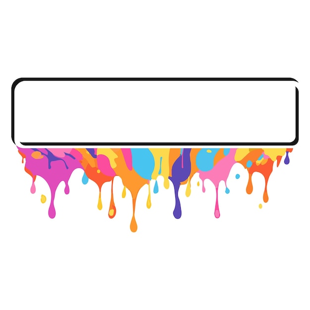 rectangle frame and color drops paint splashes dripping