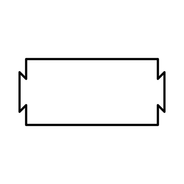 Значок формы прямоугольной рамки декоративный винтажный бордюрный элемент каракули для простого дизайна баннера