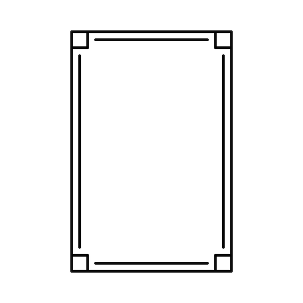 Rectangle frame shape icon vertical decorative vintage border doodle element for simple banner