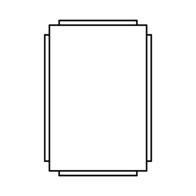 Значок формы прямоугольной рамки вертикальный декоративный винтажный бордюрный элемент каракули для простого баннера