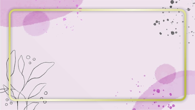 Vector rectangle frame on watercolor background