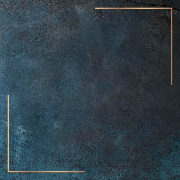 Vettore cornice d'oro rettangolare su un vettore di sfondo blu grunge