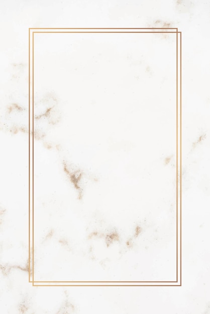 Rectangle gold frame on a marble vector