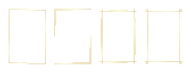 Vector rectangle gold frame