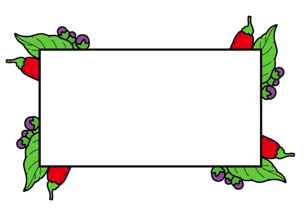 Rectangle invitation border with chili frame