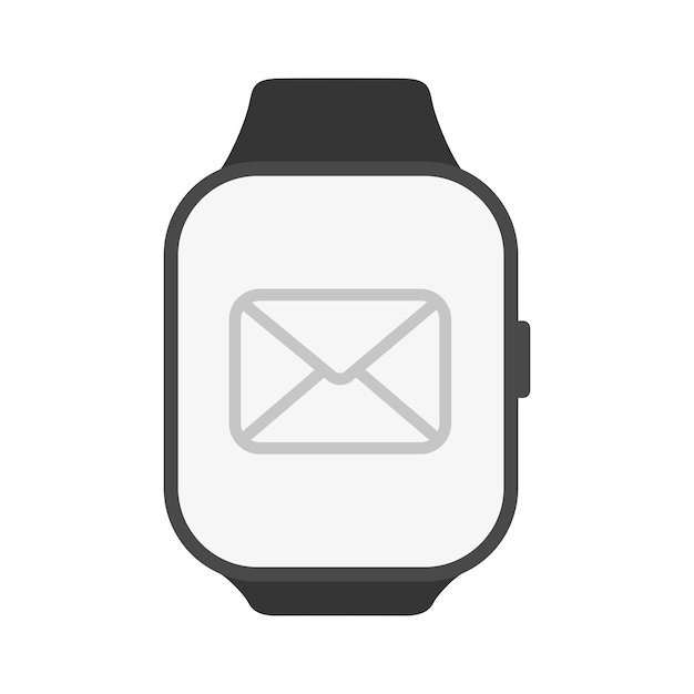 Rectangle smart watch with email notification icon on screen Vector illustrationxD