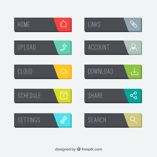 Vector rectangle web buttons collection