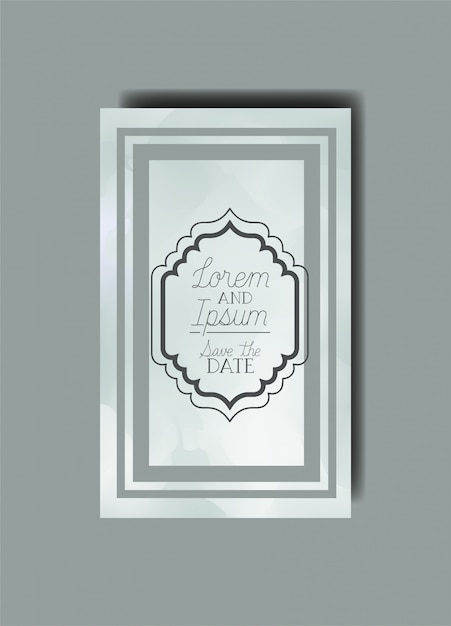 Vector rectangle with victorian frame marble texture