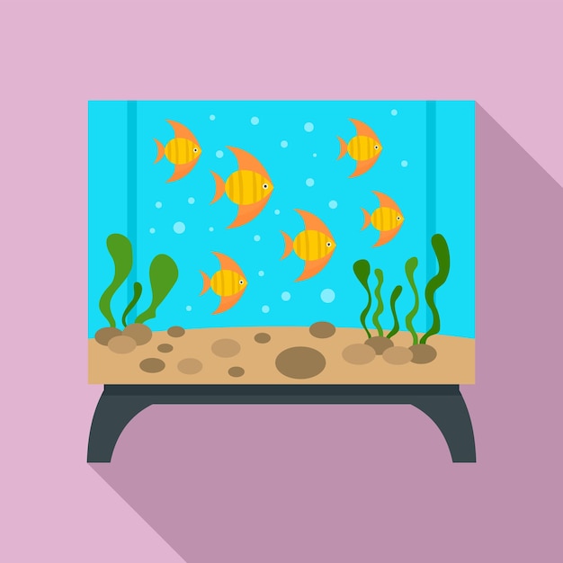 Rectangular aquarium icon flat illustration of rectangular aquarium vector icon for web design