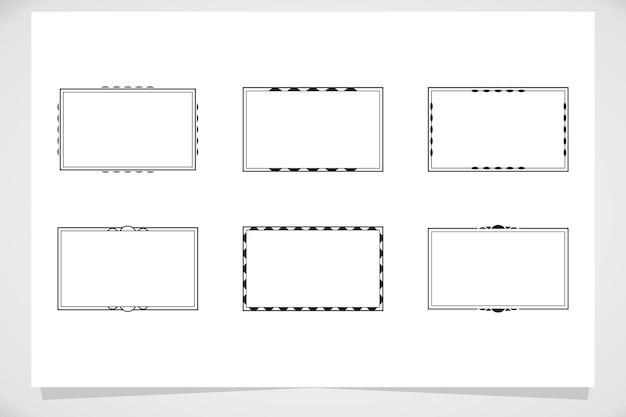 Вектор Набор прямоугольных каллиграфических рамок 2