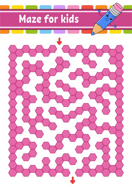 Rectangular color maze worksheet