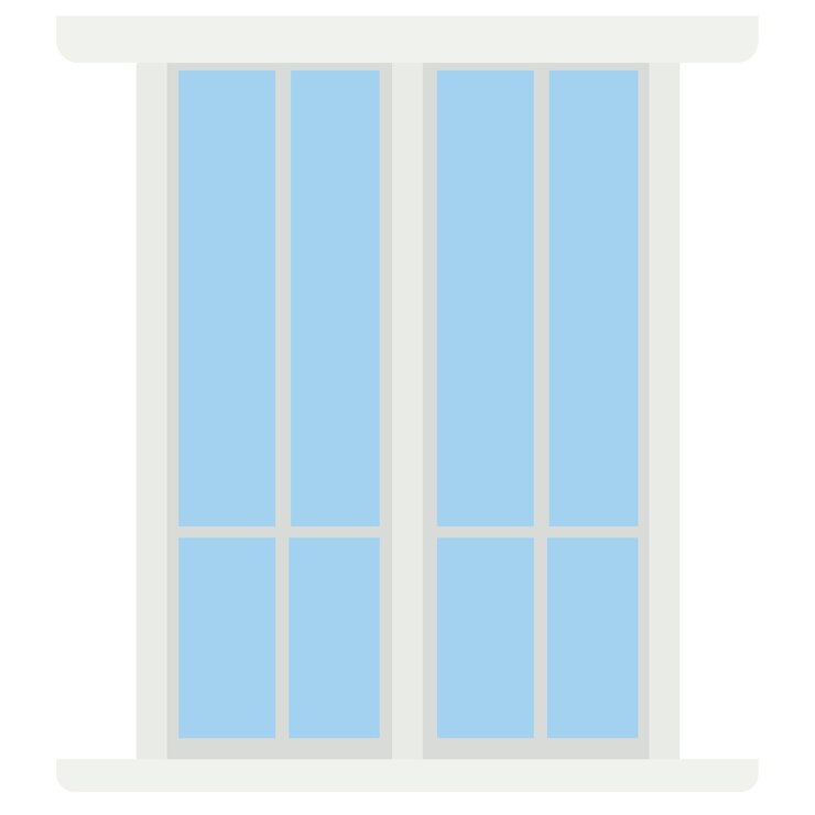Vector rectangular colored window for home isolated on white background vector clipart