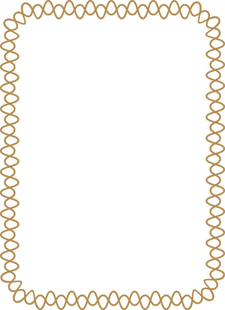 Прямоугольная рамка из запутанной веревки на белом фоне