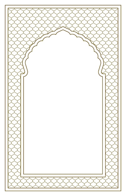 Прямоугольная рама арабского узора с пропорцией а4