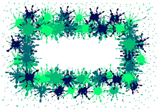 Vector rectangular frame of vector colorful blots