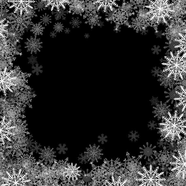 Rectangular frame with small snowflakes