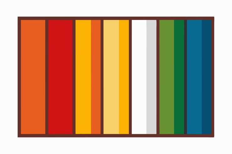 Vector a rectangular frame with vertical colorful stripes