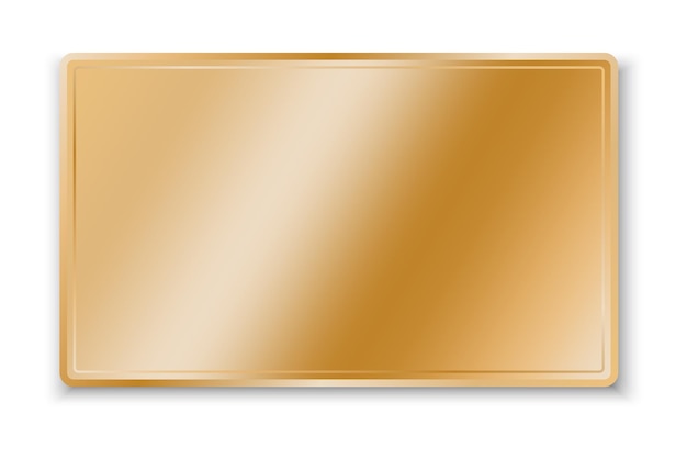 Vettore piatto rettangolare in oro. piatto d'oro per il design della decorazione. illustrazione vettoriale.