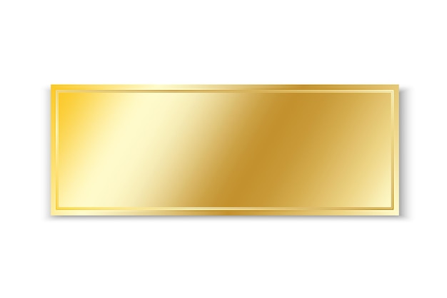 Rectangular gold plate goldenplate for decoration design Vector illustration