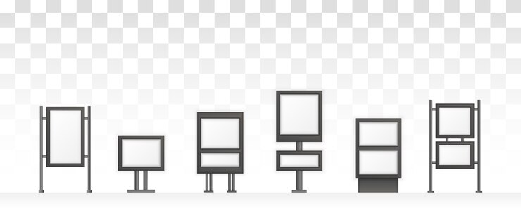 Vector rectangular signage light box signboard. digital signage isolated on white background. advertising