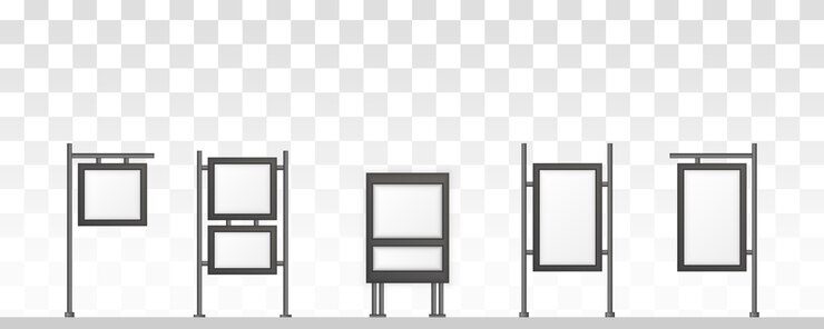 Vector rectangular signage light box signboard. digital signage isolated on white background. mockup to advertising. illustration,  .
