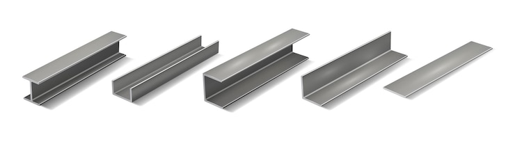 Vector rectangular steel pipes and constructions