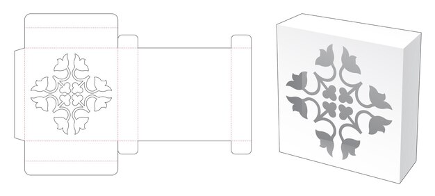 Rectangular tin box with luxury stencil die cut template