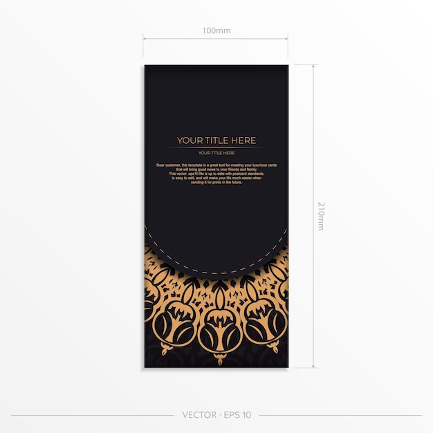 Прямоугольные векторные открытки черного цвета с роскошными орнаментами дизайн пригласительных билетов с винтажными узорами