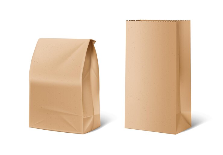 Vector recyclable packaging for food takeaway paper bags