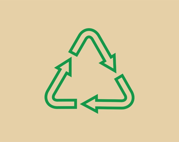 Vector recycle afval symbool en groene pijl logo web pictogram concept platte vectorillustratie.