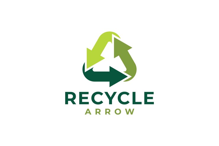 Recycle arrow organic nature logo vector design