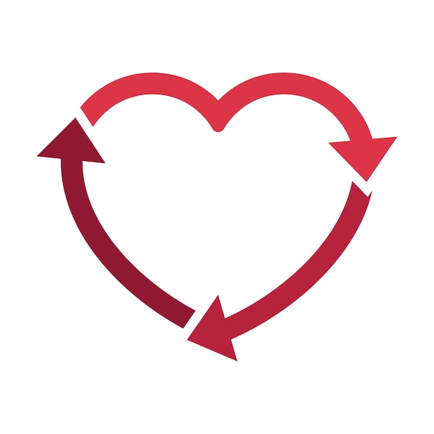 Vector recycle arrows heart shape