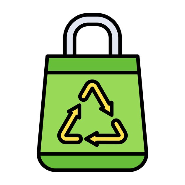 Recycle Bag Flat Illustration