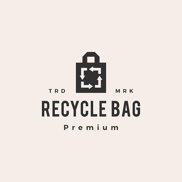 Recycle bag hipster vintage logo