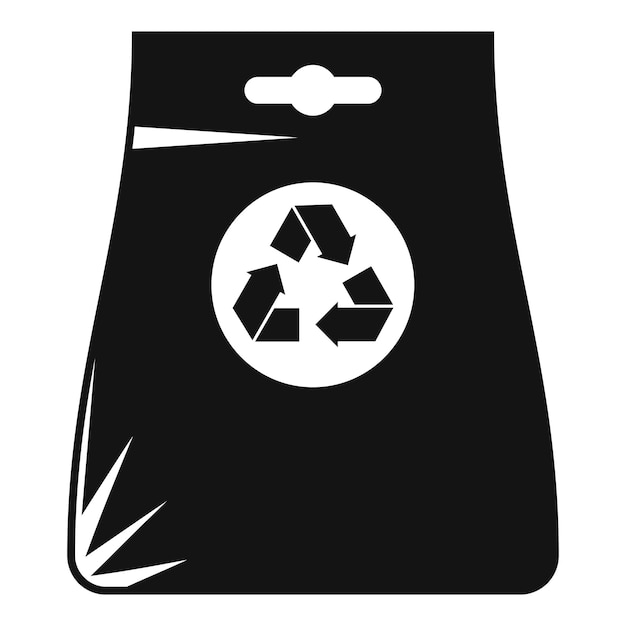 Vector recycle bag icon simple vector eco reusable bag canvas handbag