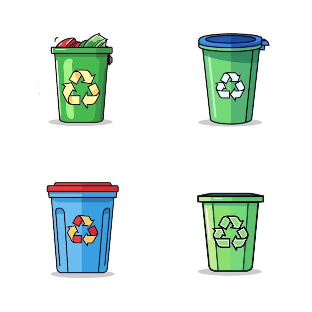 recycle bin 2D simple flat illustration