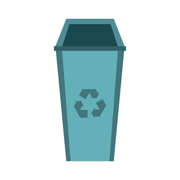 Recycle bin icon in flat style isolated on white background