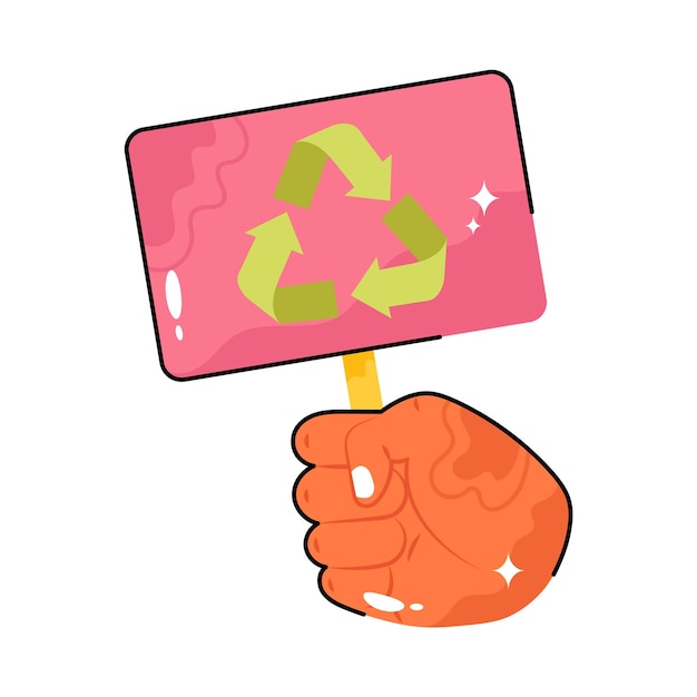 Recycle board doodle vector outline Sticker EPS 10 file