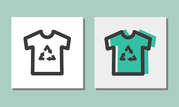 Recycle clothes t shirt laundry logo icon vector line outline