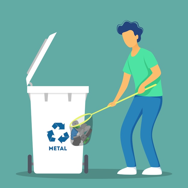 Концепция утилизации. экология и забота об окружающей среде. идея повторного использования мусора.