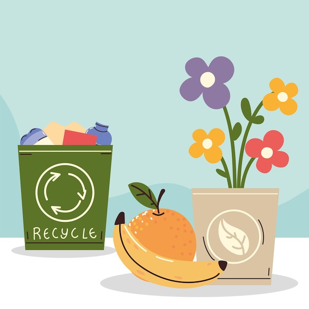 Recycle and ecology fruits