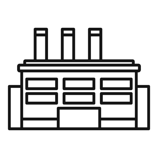 Иконка завода по переработке отходов Контур иконки вектора завода по переработке отходов для веб-дизайна изолирован на белом фоне