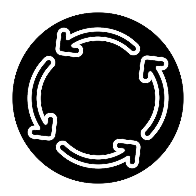 Recycle Glyph Solid Black Illustration