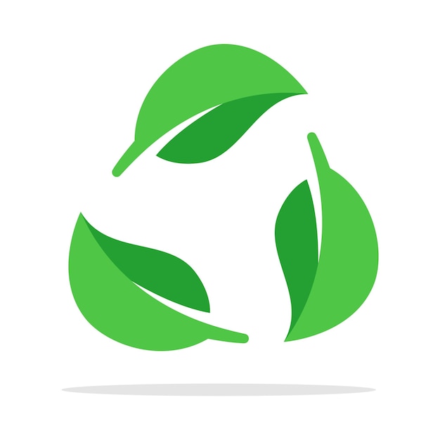 Recycle Hergebruik Teken Groene Bladeren