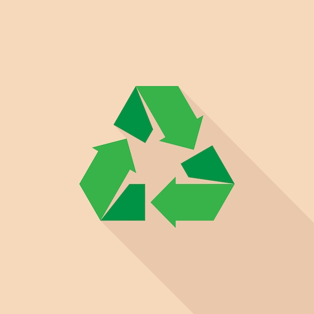 Recycle icon flat design illustration