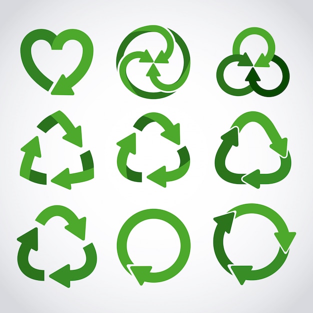 Vector recycle icon set
